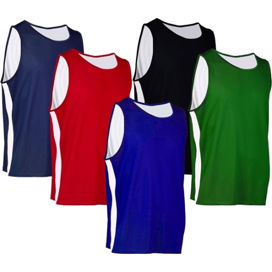 Reversible Basketball Jersey in multiple colors and styles.