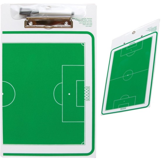 Soccer Clip Board with dry-erase surface and marker.