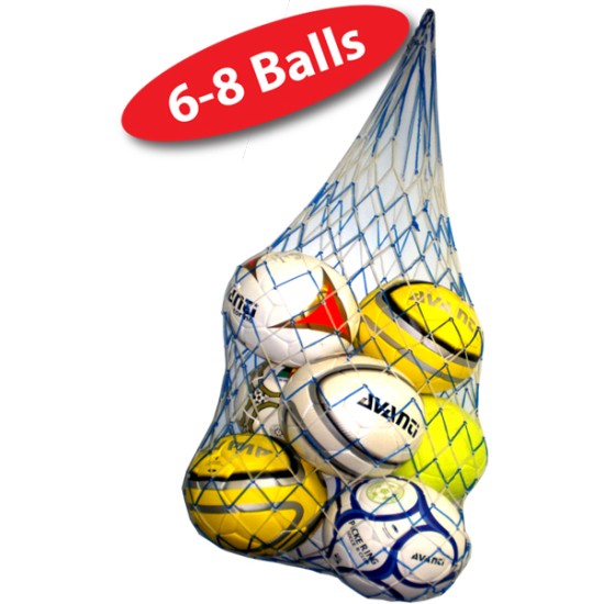 Ball Net Braided-Medium holding multiple sports balls.