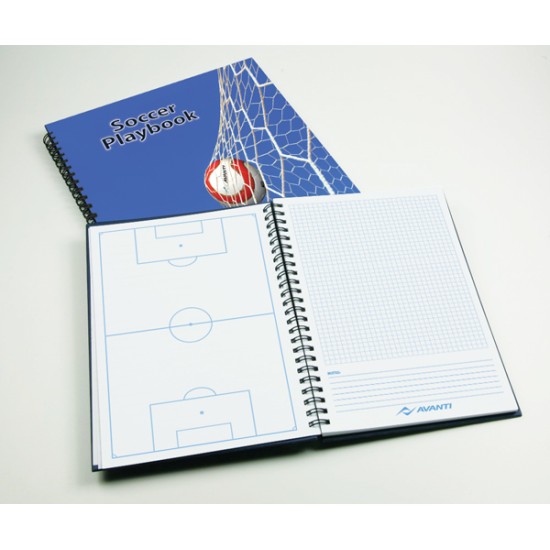 Soccer Playbook with detailed diagrams and notes.