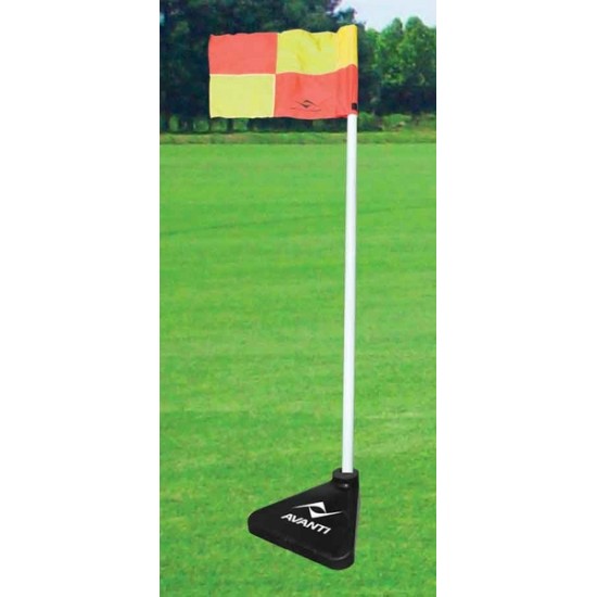 Solid 60 post with heavy 4Kg base and checkered flag for sports fields