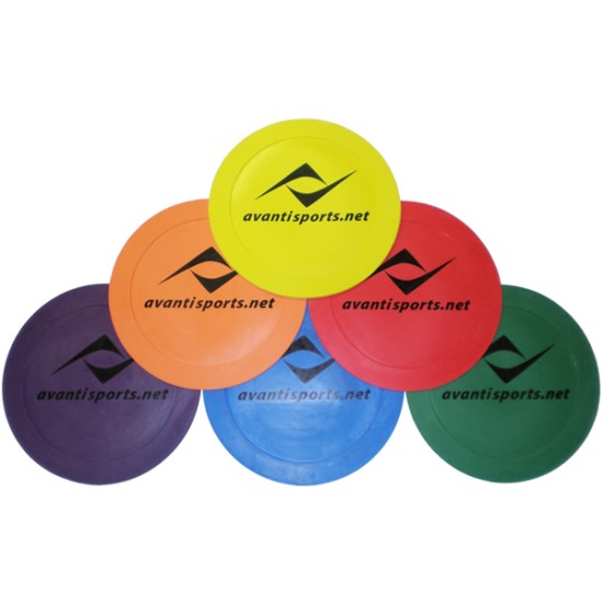 Set of six assorted rubber markers for training fields