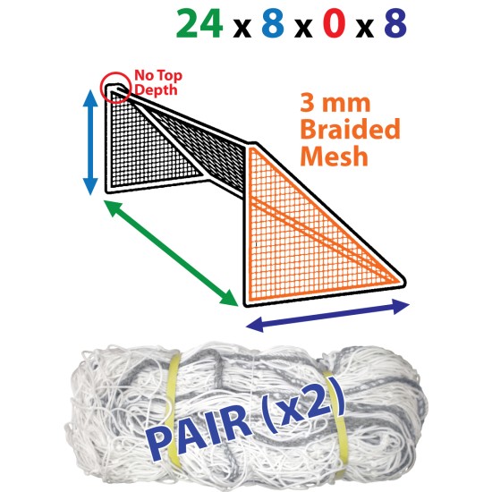 High-quality 24 x 8 (x 0 x 8) 3mm Braided Nets with durable braided polyethylene.