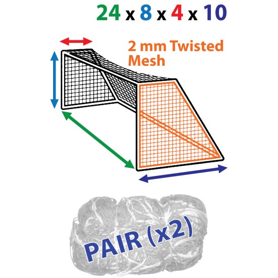 High-quality 24 x 8 (x 4 x 10) 1.5mm Basic Grade Nets with durable polyethylene.