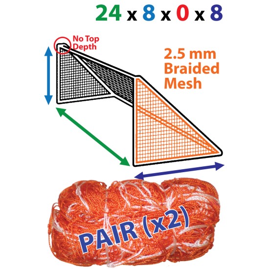 High-quality 24 x 8 (x 0 x 8) 2.5mm Twisted Nets with durable polyethylene.