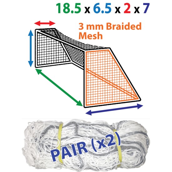 High-quality 18.5 x 6.5 (x 2 x 7) 3mm Braided Nets with durable polyethylene.