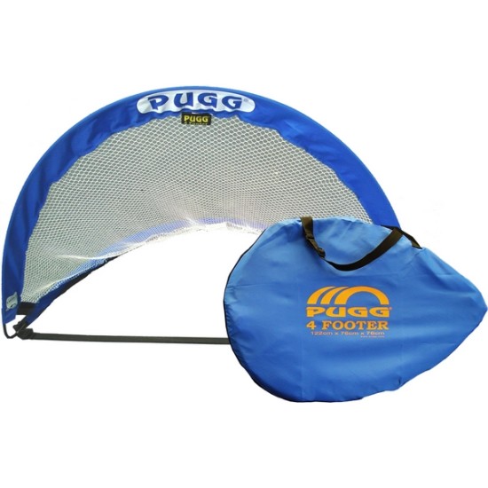 Pugg 4 Foot SINGLE Soccer Goal - Portable and Easy to Set Up Portable Pugg 4 Foot SINGLE Soccer Goal with carrying bag and anchoring pegs.